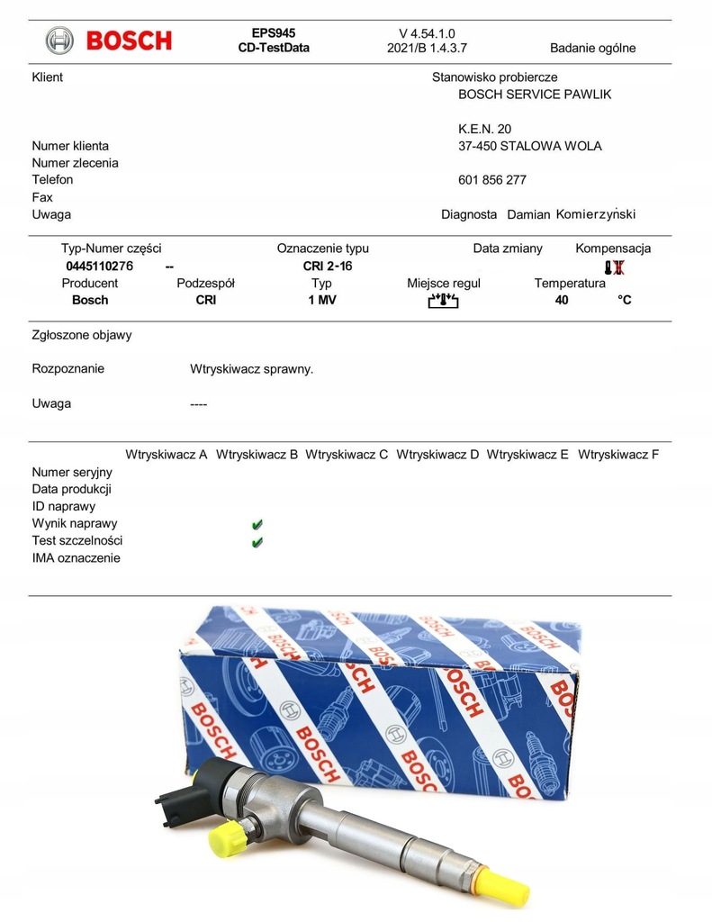 INJECTOR INJECTIE OPEL 1.9CDTI 0445110276 Product image